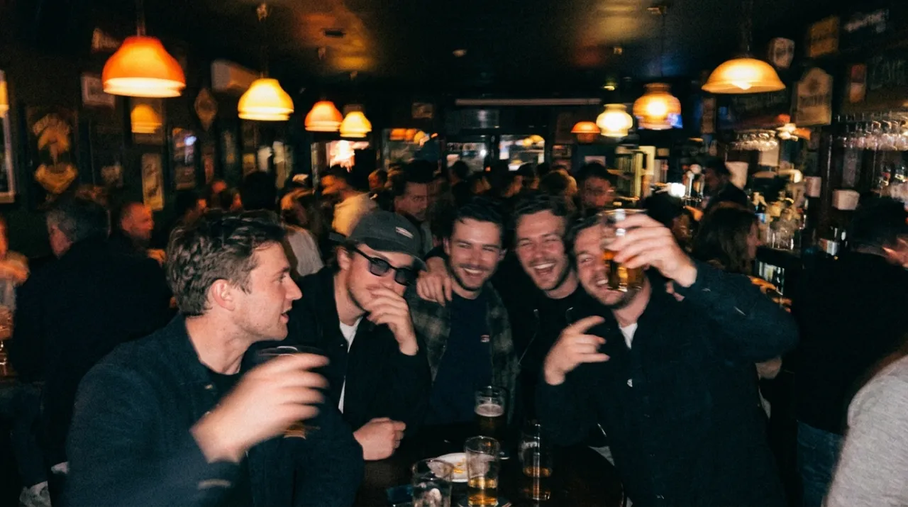 A dark, blurry group photo that does not work for Crazy Frog AI